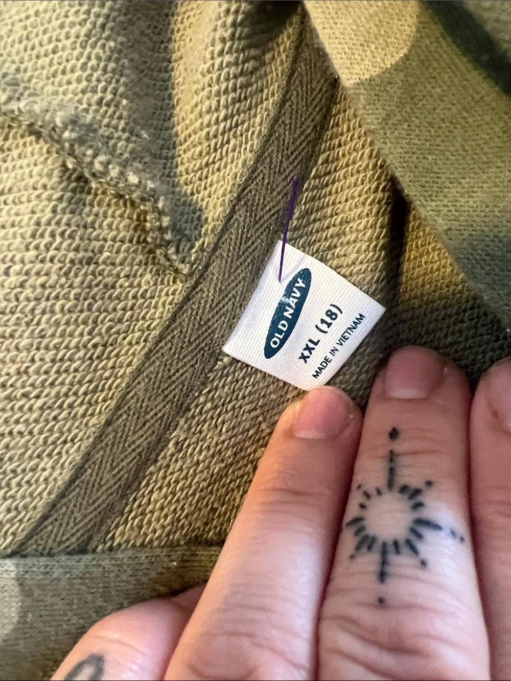 Old Navy Olive and Tan Camo Pullover Hoodie